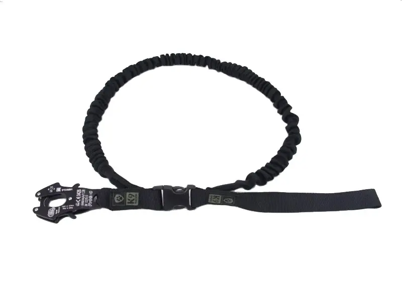 Levný K9 Thorn vodítko s tlumičem a karabinou kong frog, černé, XL