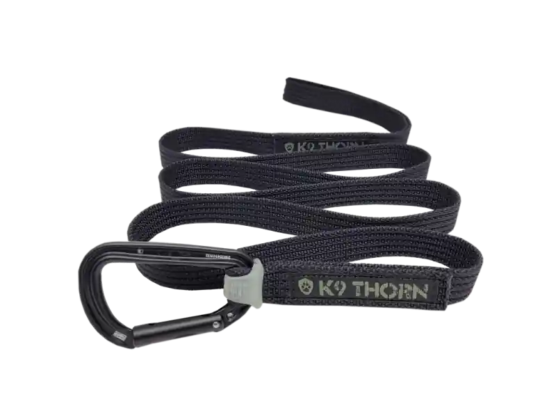 K9 Thorn vodítko s karabinou petzl, černé, L Nejlepší Volba