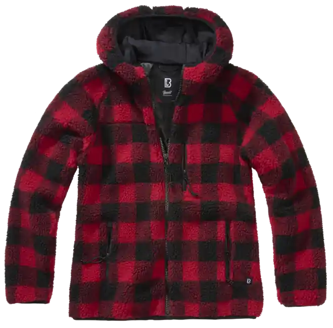 Ověřený Brandit Teddy flísová dámská bunda, red/black