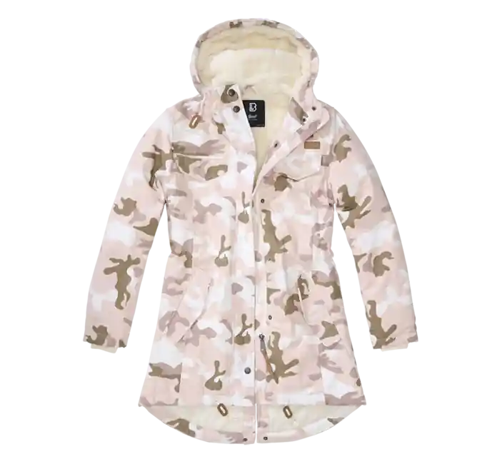 Cenově Výhodný Brandit Marsh lake parka dámská zimní bunda s kapucí, candy camo