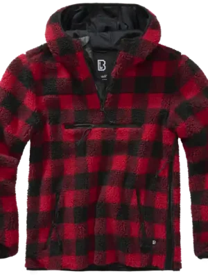Brandit Teddyfleece Worker Pullover, red/black Koupit Online