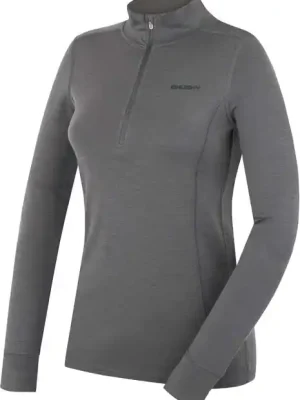 Cenově Výhodný Husky Dámská merino mikina Aron Zip L dk. grey green