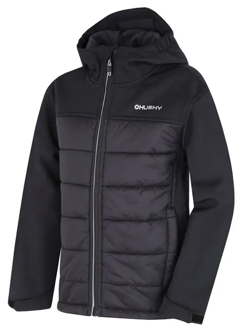 Zlevněný Husky Kids softshellová vycpaná bunda Swany K černá