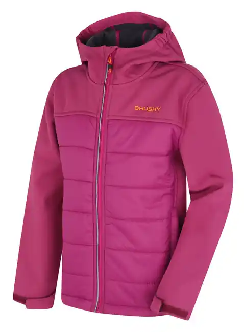 Husky Kids softshellová vycpaná bunda Swany K dark magenta Pouze Dnes