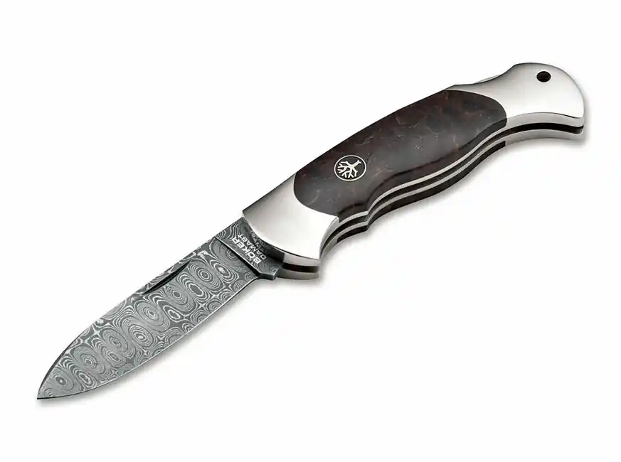 Časově Omezené Böker Scout Spearpoint Curly Birch kapesní nůž 7,9 cm, damašek, březové dřevo