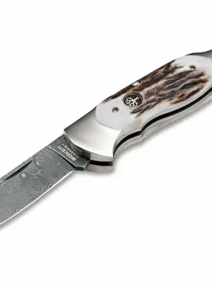Must-Have Kapesní nůž Böker Scout Spearpoint Jelen 7,9 cm, damašek, paroží