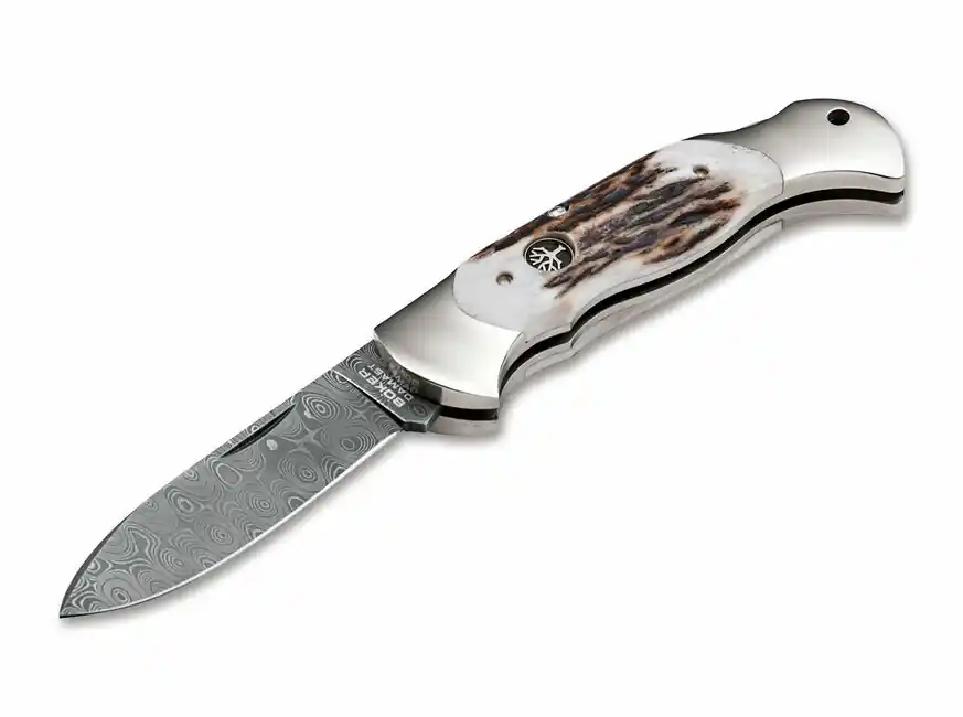 Must-Have Kapesní nůž Böker Scout Spearpoint Jelen 7,9 cm, damašek, paroží