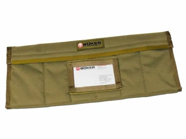 Zlevněný Böker Manufaktur Valut velké khaki nylonové pouzdro na 12 nožů 40 cm
