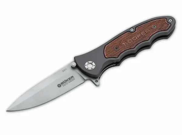 Böker Manufaktur Solingen taktický nůž Turbine 9,7 cm, hliník, palisandr Oblíbený