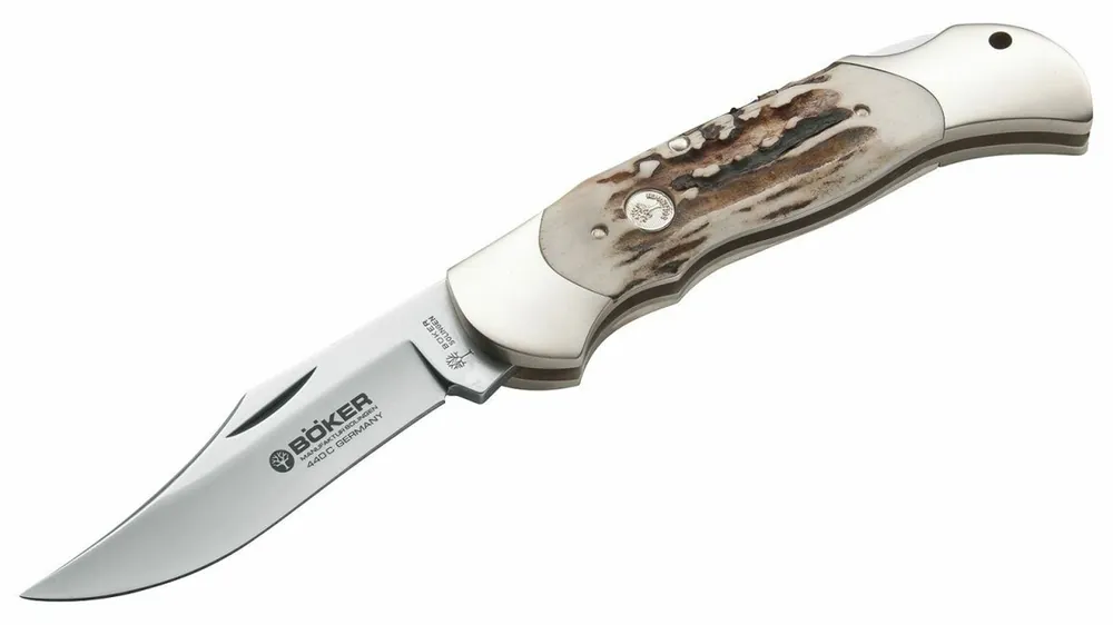 Böker Manufaktur Solingen Optima Jelen kapesní nůž 9 cm, paroží Levný
