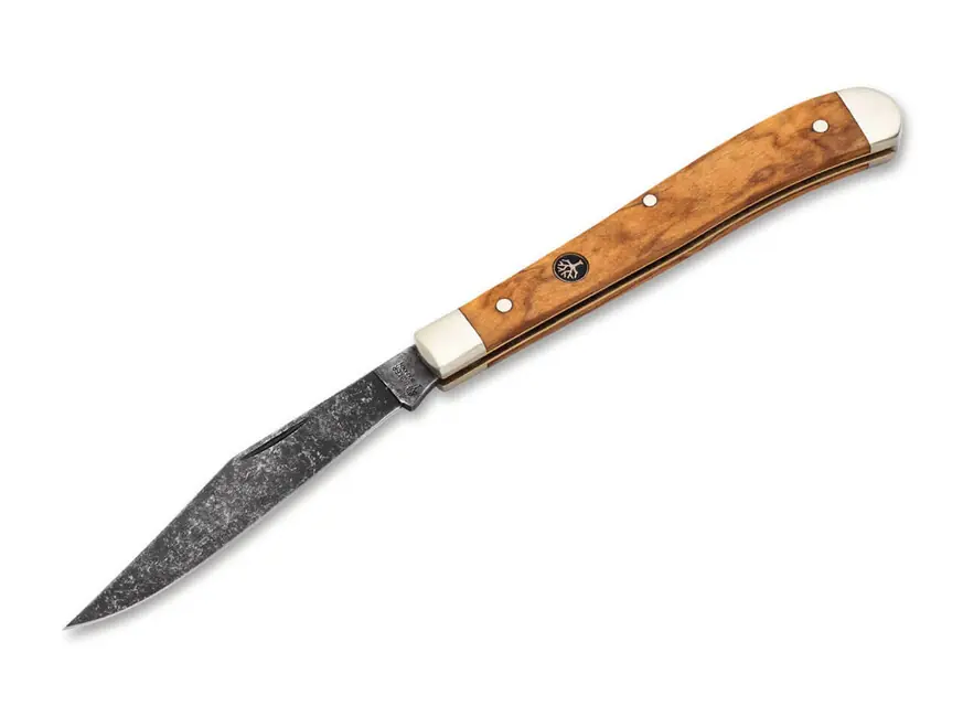 Omezená Nabídka Böker Manufaktur Solingen Delicate Acid Olive kapesní nůž 8,3 cm, olivové dřevo, pouzdro