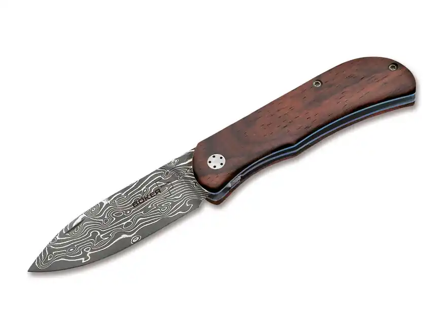 Böker Plus Exskelibur II Cocobolo Damast kapesní nůž 7 cm, damašek, dřevo Cocobolo Sezónní Sleva