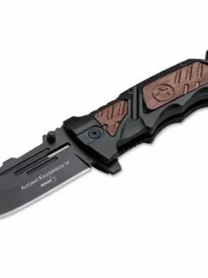 Taktický nůž Böker Plus AK-14 9,3 cm, černý, hliník, dřevo, nylonové pouzdro Pouze Dnes