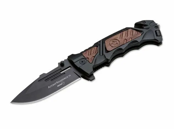 Taktický nůž Böker Plus AK-14 9,3 cm, černý, hliník, dřevo, nylonové pouzdro Pouze Dnes