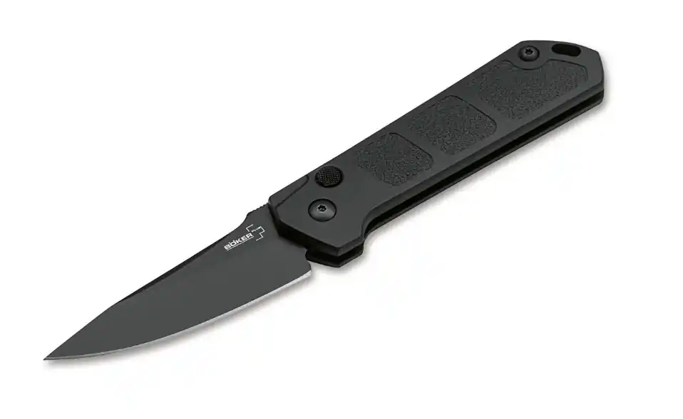 Böker Plus Kihon Auto All Black automatický taktický nůž 8 cm, černý, hliník Cenově Výhodný