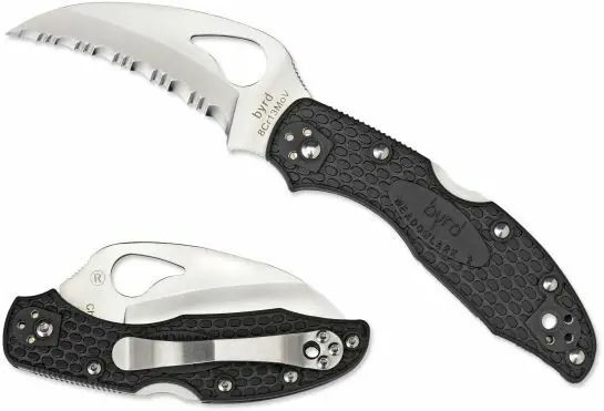 Kapesní nůž Byrd Hawkbill Lightweight Black 7,2 cm, černý, FRN Výprodej