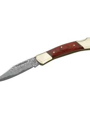 Kapesní nůž Herbertz 8,5 cm, damašek, dřevo Pakka Horká Nabídka