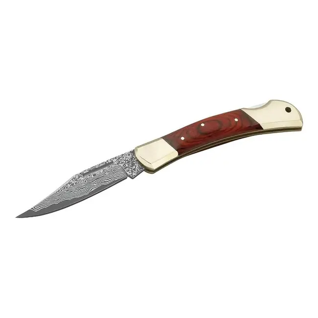 Kapesní nůž Herbertz 8,5 cm, damašek, dřevo Pakka Horká Nabídka