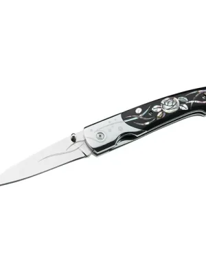 Koupit Online Kapesní nůž Herbertz 7,8 cm, černý, Micarta, květinový motiv