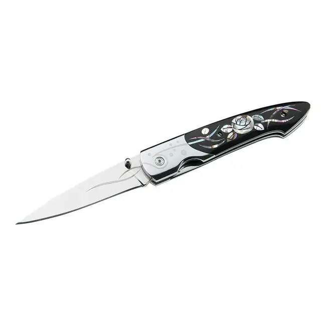 Koupit Online Kapesní nůž Herbertz 7,8 cm, černý, Micarta, květinový motiv