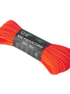 550 Paracord (100 stop) - neonově oranžová Zlevněný