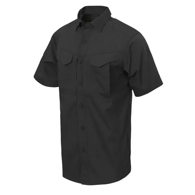 Helikon-Tex Košile DEFENDER Mk2 s krátkým rukávem - PolyCotton Ripstop - černá Nová Kolekce