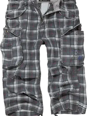 Brandit Industry Vintage 3/4 šortky, tmavěšedá/fialová Zlevněný