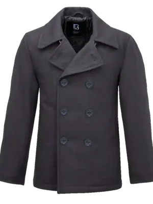 Brandit Pea Coat Kabát, antracitová barva Dokud Zásoby Vydrží