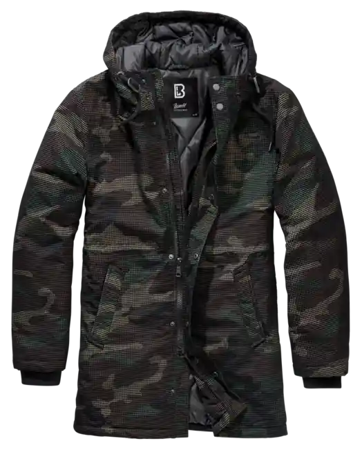 Víkendová Akce Brandit Grid Camo Parka, woodland