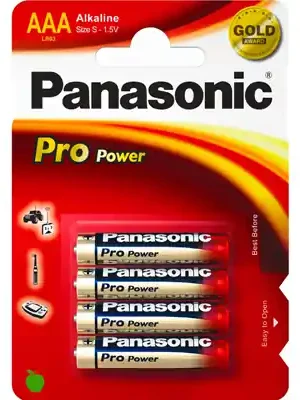 Ověřený Panasonic Pro Power AAA/Micro 4 kusy baterií