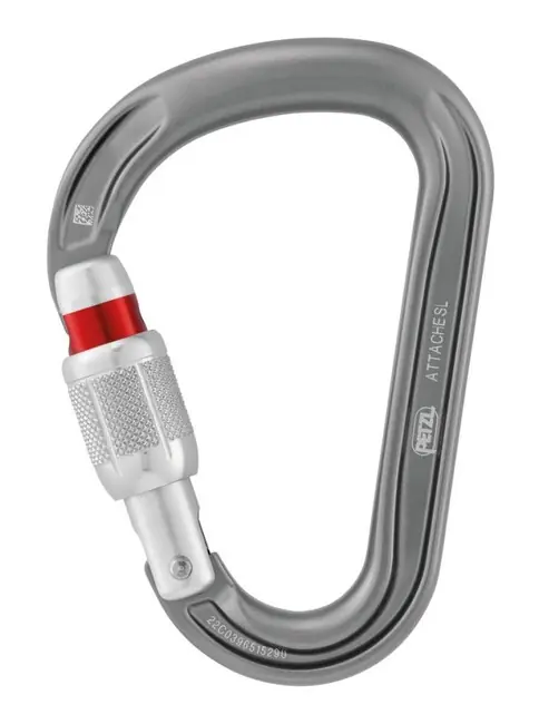 Expresní Doručení Petzl ATTACHE SCREW LOCK HMS karabina s pojistkou, šedá
