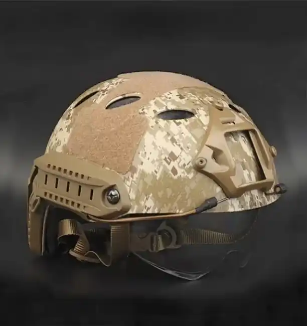 Aktuální DRAGOWA Tactical Taktická helma Fast PJ s brýlemi Bolt, Digital Desert (bez certifikace)