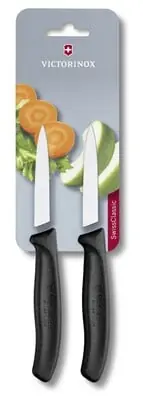Dvoudílná sada nožů Victorinox s hladkou čepelí Swiss Classic, černá Výhodná Nabídka