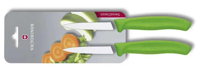 Bezpečná Platba Dvoudílná sada nožů Victorinox s hladkou čepelí Swiss Classic, zelená