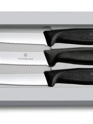 Značkový Třídílná sada nožů Victorinox Swiss Classic, černá