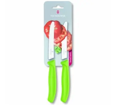 Vrácení Zdarma Dvoudílná sada nožů Victorinox Swiss Classic na rajčata, zelená