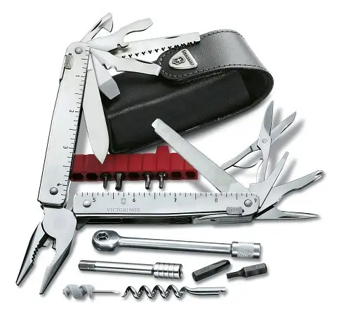 Victorinox Multifunkční nářadí v koženém pouzdře SwissTool X Plus RATCHET Cenová Bomba