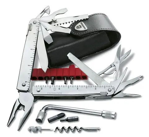 Značkový Multifunkční nářadí Victorinox SwissTool X Plus v koženém pouzdře