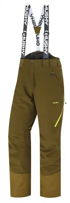 Husky Pánské lyžařské kalhoty Mitaly, khaki Ověřený