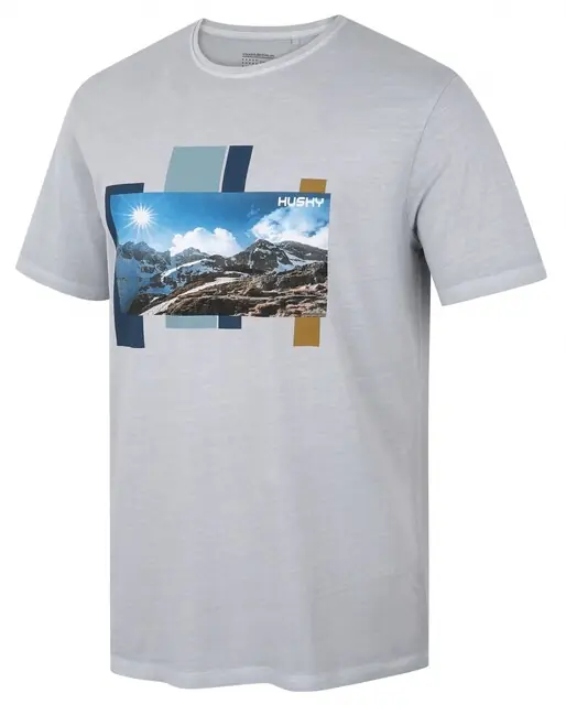 Sezónní Sleva Husky Pánské bavlněné tričko Skyline, šedé