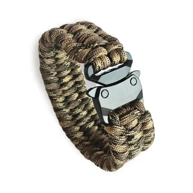 Sleva WARAGOD Paracord náramek s kovovou sponou Avär, camo coyote