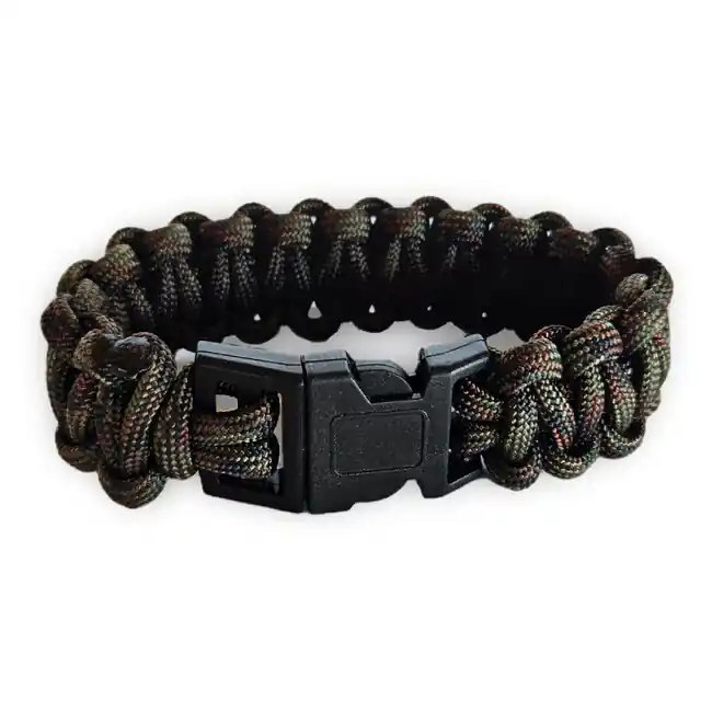 Nová Kolekce WARAGOD Paracord náramek s plastovou sponou Corna, camo zelená