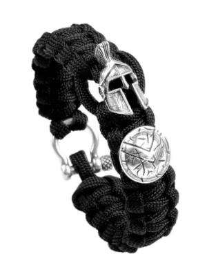 WARAGOD Paracord Spartan náramek s kovovou sponou Hanta, černý Vrácení Zdarma
