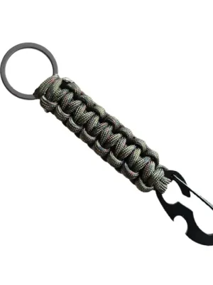 WARAGOD Paracord survival mutifunkční klíčenka 4 v 1 Sanya, camo green Oblíbený