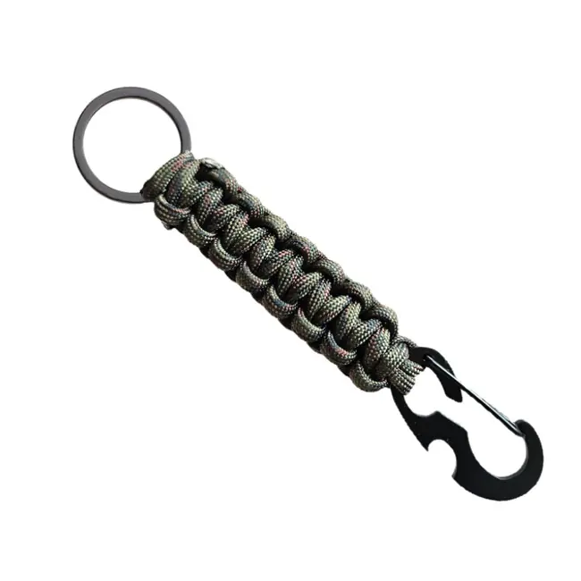 WARAGOD Paracord survival mutifunkční klíčenka 4 v 1 Sanya, camo green Oblíbený