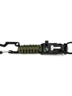 WARAGOD Paracord survival mutifunkční klíčenka 8 v 1 Laito, zelená Must-Have