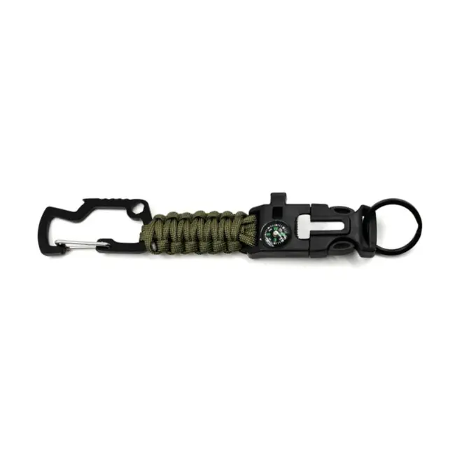 WARAGOD Paracord survival mutifunkční klíčenka 8 v 1 Laito, zelená Must-Have