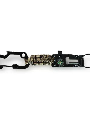 WARAGOD Paracord survival mutifunkční klíčenka 8 v 1 Laito, camo coyot Vysoce Kvalitní