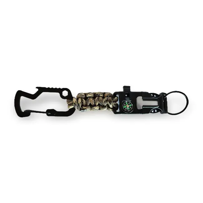WARAGOD Paracord survival mutifunkční klíčenka 8 v 1 Laito, camo coyot Vysoce Kvalitní