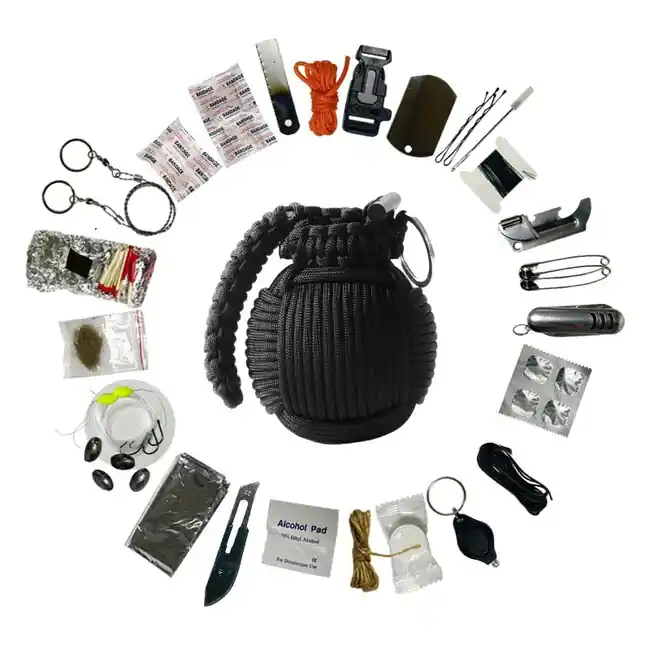 Nejprodávanější WARAGOD Paracord Menel sada pro přežití, černá